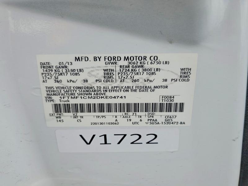 Продаж на аукціоні авто 2013 Ford F150, vin: 1FTMF1CM2DKE04741, номер лоту: 67472676