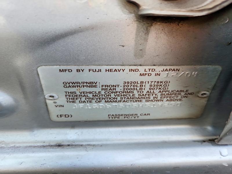 67908346 :رقم المزاد ، JF1GD67505H519250 vin ، 2005 Subaru Impreza مزاد بيع