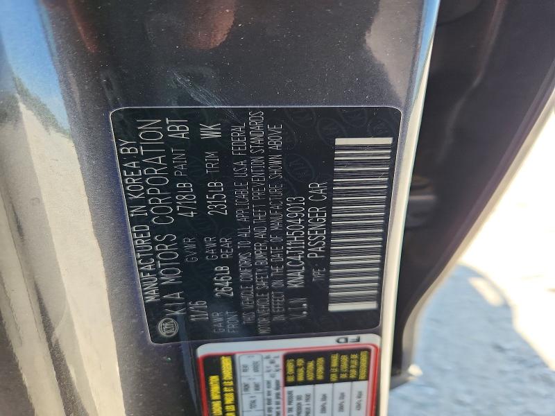 Aukcja sprzedaży 2017 Kia Cadenza, vin: KNALC4J11H5049013, numer aukcji: 67554366