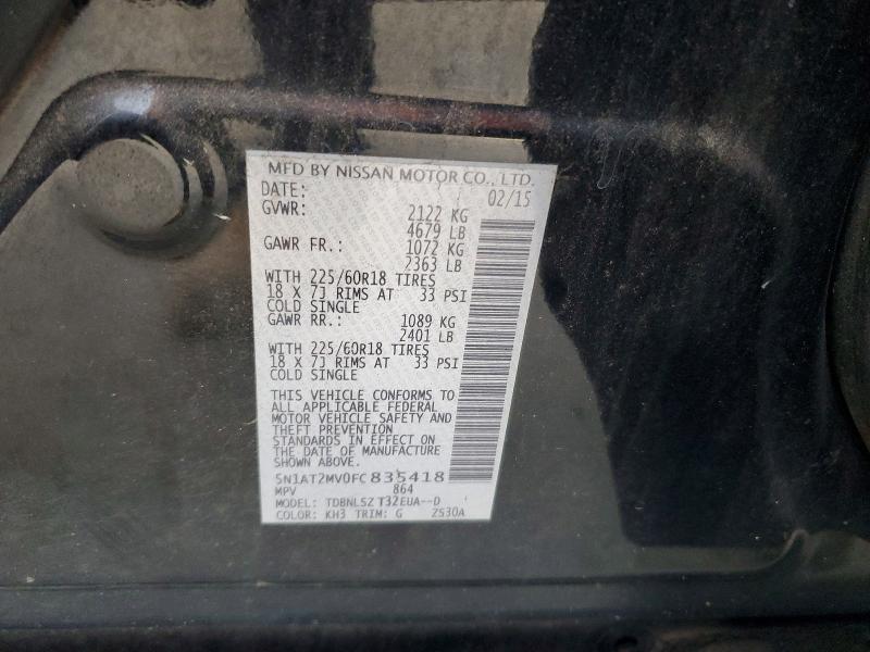 Aukcja sprzedaży 2015 Nissan Rogue, vin: 5N1AT2MV0FC835418, numer aukcji: 68342846