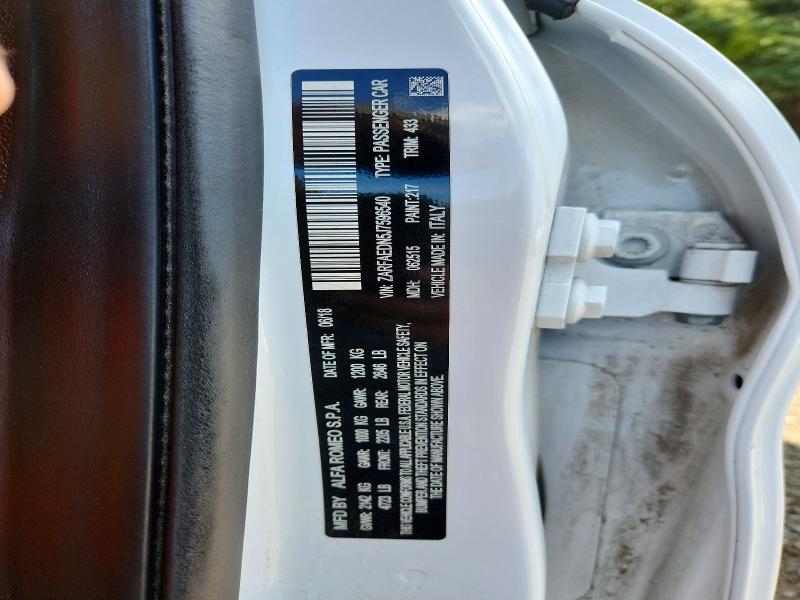 Продажа на аукционе авто 2018 Alfa Romeo Giulia, vin: ZARFAEDN5J7596540, номер лота: 68820226