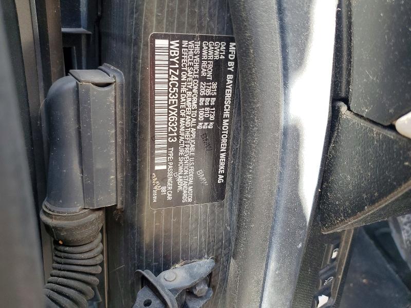 67999326 :رقم المزاد ، WBY1Z4C53EVX63213 vin ، 2014 Bmw I3 مزاد بيع