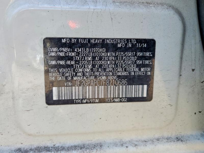 Aukcja sprzedaży 2015 Subaru Xv Crosstrek, vin: JF2GPAPC7F8210686, numer aukcji: 71102486