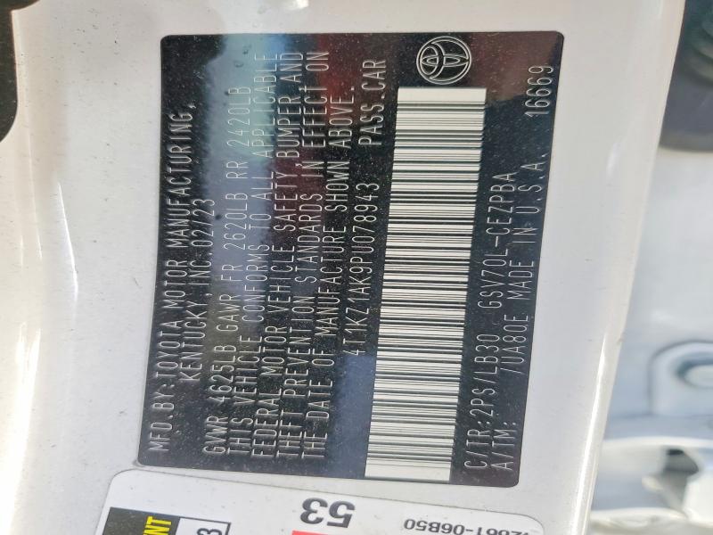 2023 Toyota Camry მანქანა იყიდება აუქციონზე, vin: 4T1KZ1AK9PU078943, აუქციონის ნომერი: 67925456