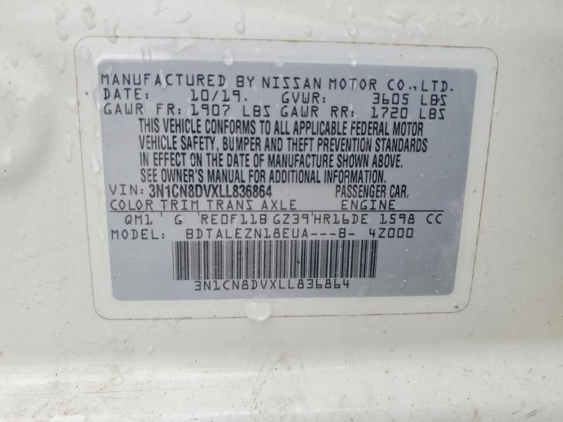 Aukcja sprzedaży 2020 Nissan Versa, vin: 3N1CN8DVXLL836864, numer aukcji: 65302976