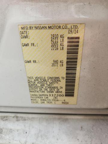 2015 Nissan Altima მანქანა იყიდება აუქციონზე, vin: 1N4AL3AP0FN337200, აუქციონის ნომერი: 67161116