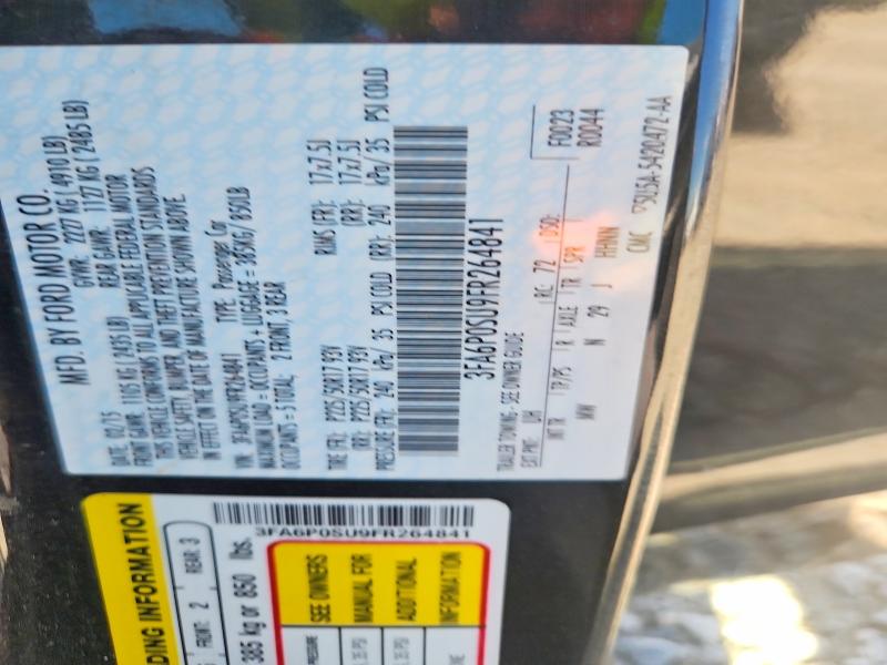 68582556 :رقم المزاد ، 3FA6P0SU9FR264841 vin ، 2015 Ford Fusion مزاد بيع