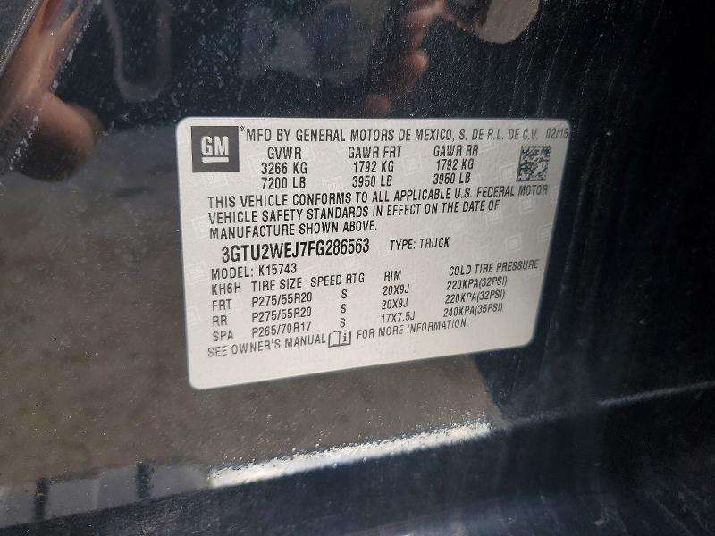 Продажа на аукционе авто 2015 Gmc Sierra, vin: 3GTU2WEJ7FG286563, номер лота: 68230736