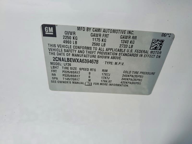 Продаж на аукціоні авто 2010 Chevrolet Equinox, vin: 2CNALBEWXA6394678, номер лоту: 68132256