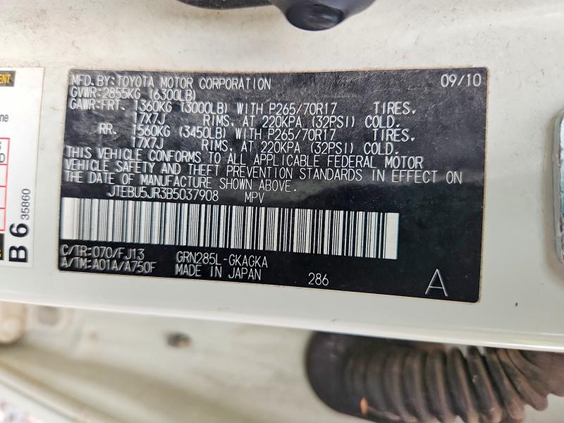 Продаж на аукціоні авто 2011 Toyota 4runner, vin: JTEBU5JR3B5037908, номер лоту: 69816216