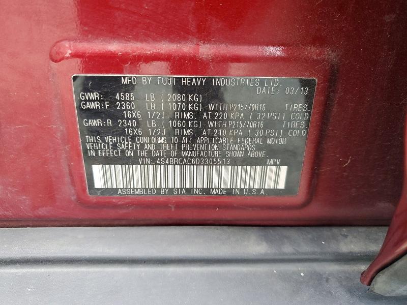 Продаж на аукціоні авто 2013 Subaru Outback, vin: 4S4BRCAC6D3305513, номер лоту: 67488516