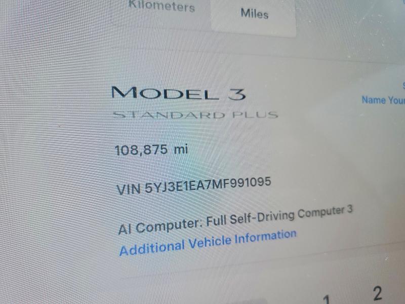 2021 Tesla Model 3 მანქანა იყიდება აუქციონზე, vin: 5YJ3E1EA7MF991095, აუქციონის ნომერი: 68130866