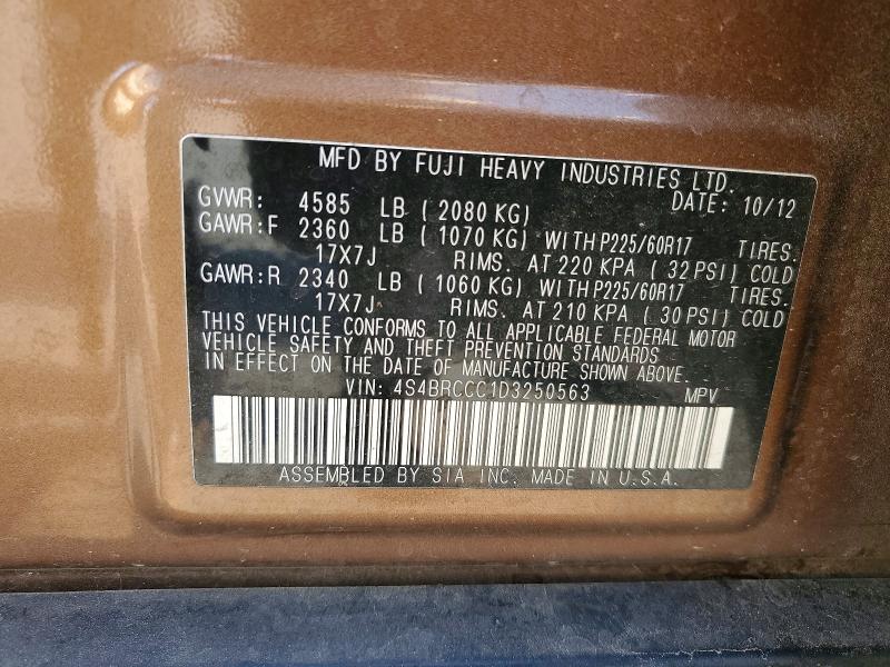 Продаж на аукціоні авто 2013 Subaru Outback, vin: 4S4BRCCC1D3250563, номер лоту: 68604646
