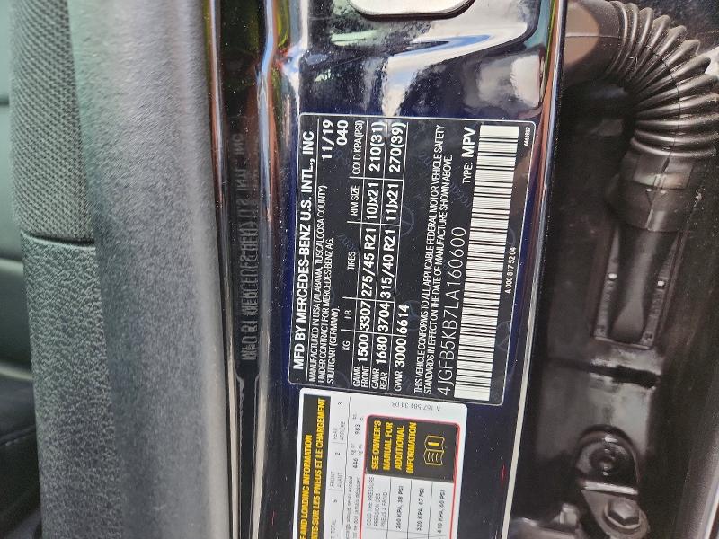 69452406 :رقم المزاد ، 4JGFB5KB7LA160600 vin ، 2020 Mercedes-benz Gle مزاد بيع