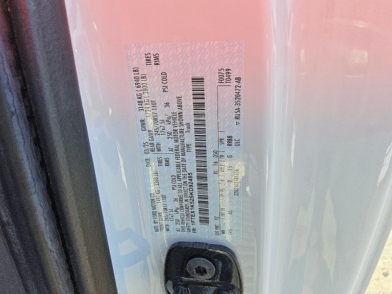 Продаж на аукціоні авто 2025 Ford F150, vin: 1FTEX1K52SKD92485, номер лоту: 70508016