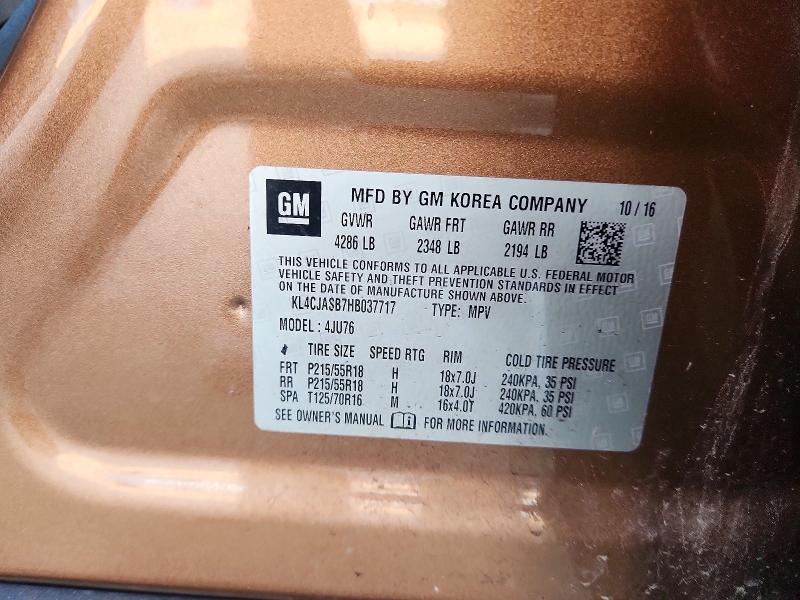 Aukcja sprzedaży 2017 Buick Encore, vin: KL4CJASB7HB037717, numer aukcji: 67246976