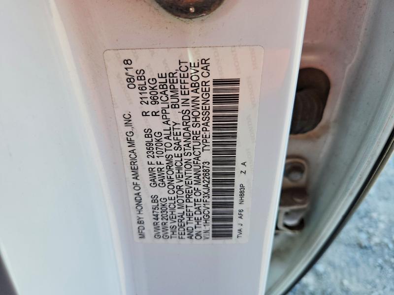 Aukcja sprzedaży 2018 Honda Accord, vin: 1HGCV1F3XJA226873, numer aukcji: 69431276