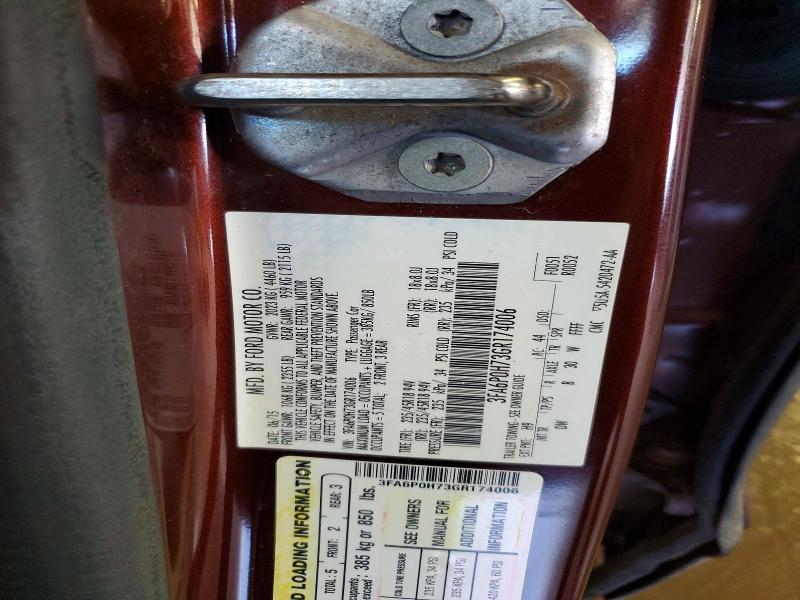 68386586 :رقم المزاد ، 3FA6P0H73GR174006 vin ، 2016 Ford Fusion مزاد بيع