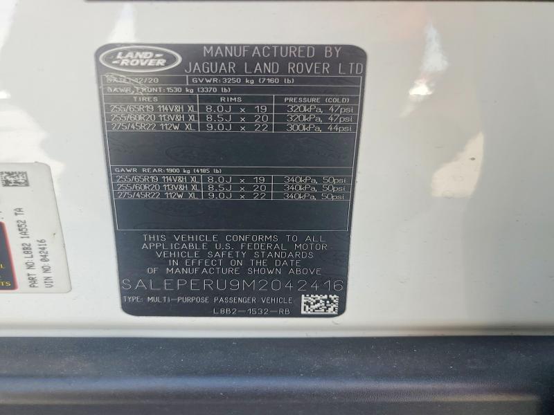 Продажа на аукционе авто 2021 Land Rover Defender, vin: SALEPERU9M2042416, номер лота: 68281386