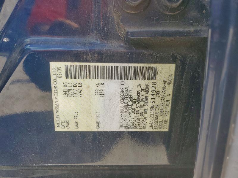 Aukcja sprzedaży 2009 Nissan Altima, vin: 1N4AL21E89N514928, numer aukcji: 69727186
