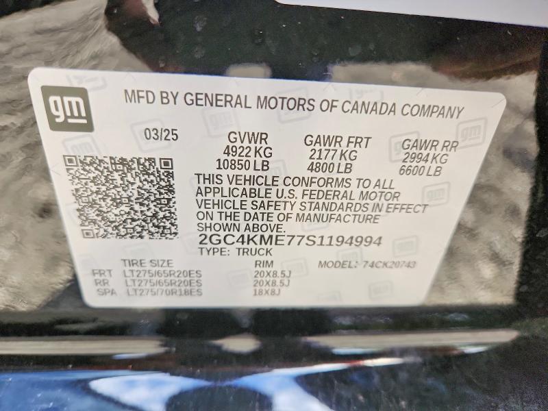 Продажа на аукционе авто 2025 Chevrolet Silverado, vin: 2GC4KME77S1194994, номер лота: 70791726