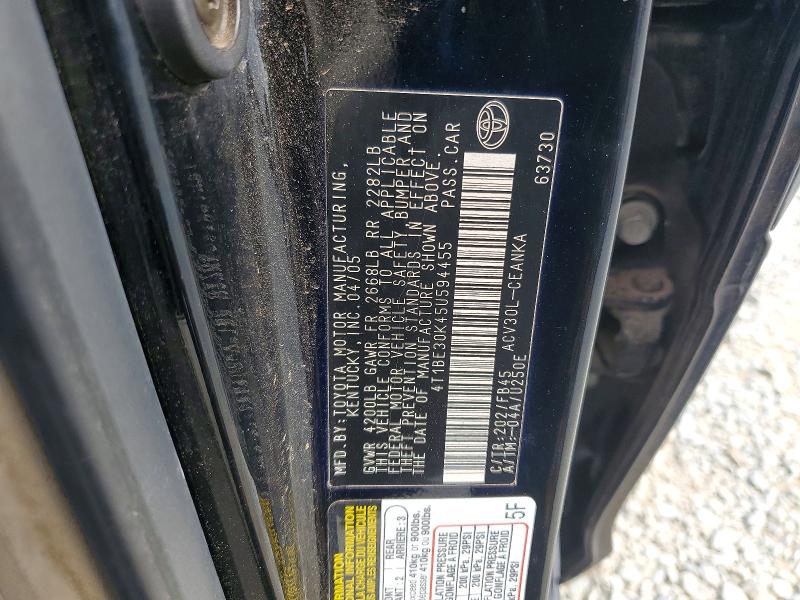 69622896 :رقم المزاد ، 4T1BE30K45U594455 vin ، 2005 Toyota Camry مزاد بيع