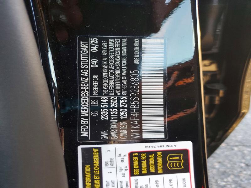 Aukcja sprzedaży 2025 Mercedes-benz C, vin: W1KAF4HB5SR286805, numer aukcji: 69983986