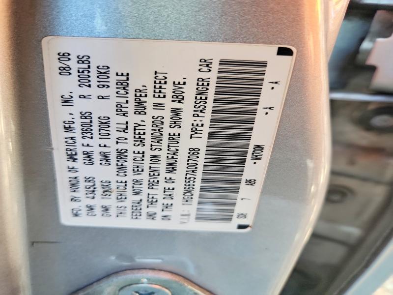 Auction sale of the 2007 Honda Accord, vin: 1HGCM66557A007068, lot number: 69332916
