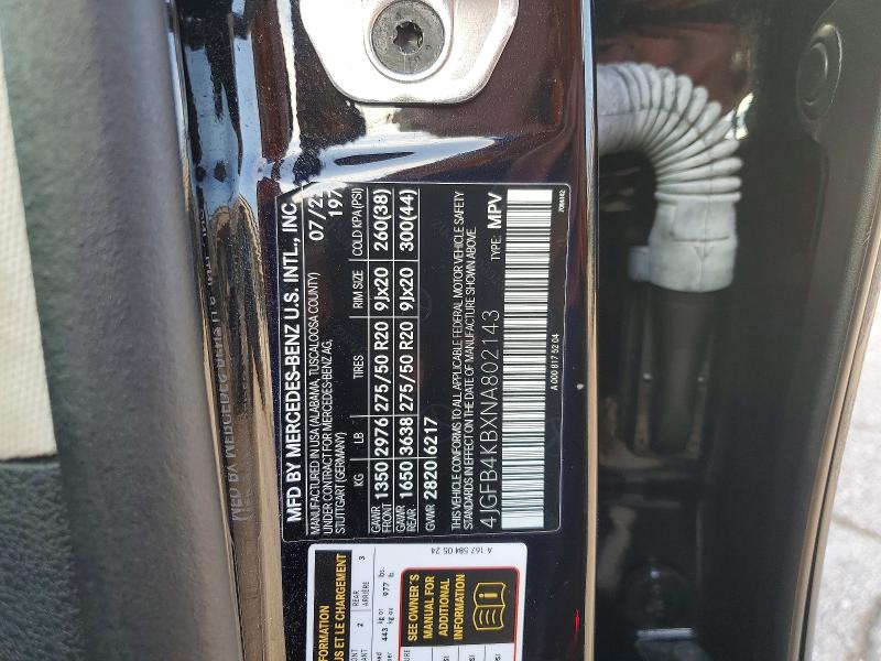 Aukcja sprzedaży 2022 Mercedes-benz Gle, vin: 4JGFB4KBXNA802143, numer aukcji: 67169706