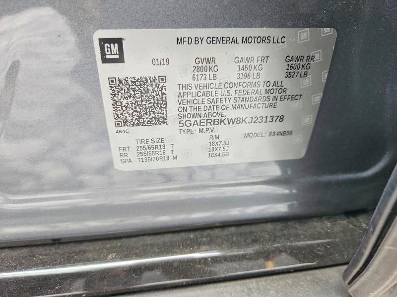 Продаж на аукціоні авто 2019 Buick Enclave, vin: 5GAERBKW8KJ231378, номер лоту: 68577836