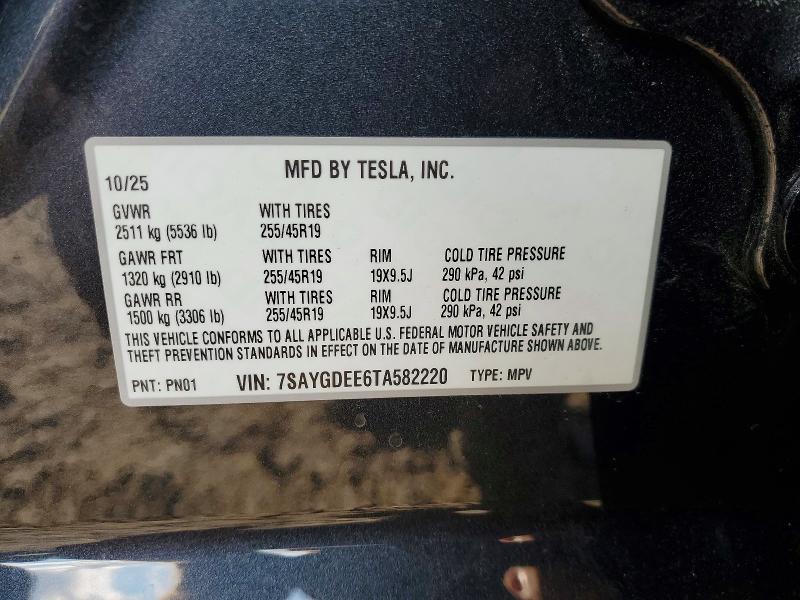 Aukcja sprzedaży 2026 Tesla Model Y, vin: 7SAYGDEE6TA582220, numer aukcji: 67773576