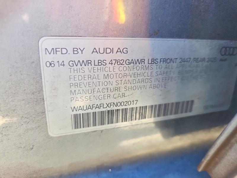 70176876 :رقم المزاد ، WAUAFAFLXFN002017 vin ، 2015 Audi A4 مزاد بيع