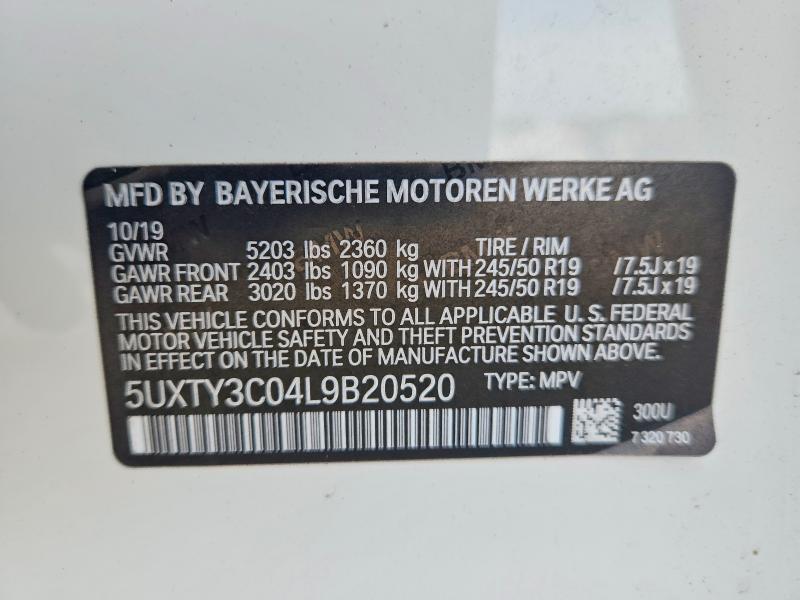 Продаж на аукціоні авто 2020 Bmw X3, vin: 5UXTY3C04L9B20520, номер лоту: 67501426