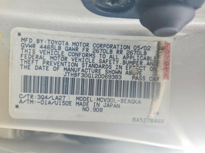 Продажа на аукционе авто 2002 Lexus Es, vin: JTHBF30G120069383, номер лота: 67497686