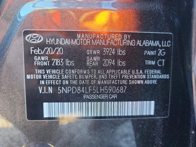 Продажа на аукционе авто 2020 Hyundai Elantra, vin: 5NPD84LF5LH590687, номер лота: 70952106