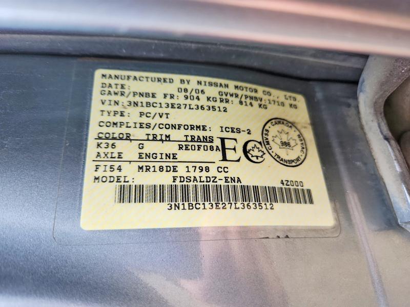 Продажа на аукционе авто 2007 Nissan Versa, vin: 3N1BC13E27L363512, номер лота: 68867546