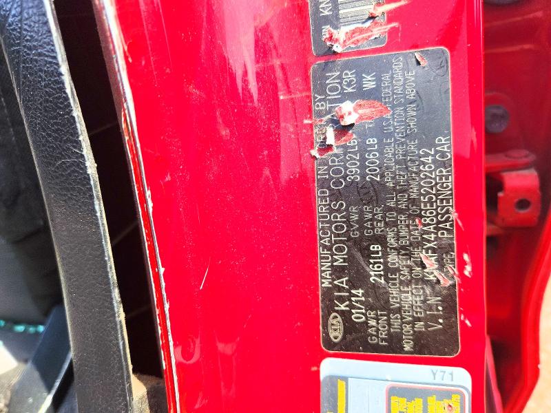 67116036 :رقم المزاد ، KNAFX4A86E5202642 vin ، 2014 Kia Forte مزاد بيع