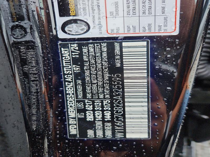 2025 Mercedes-benz S მანქანა იყიდება აუქციონზე, vin: W1K6G7GB2SA325595, აუქციონის ნომერი: 68704586