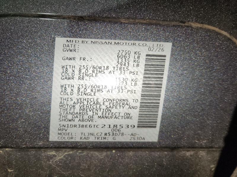 Продаж на аукціоні авто 2026 Nissan Pathfinder, vin: 5N1DR3BE6TC218539, номер лоту: 70267326