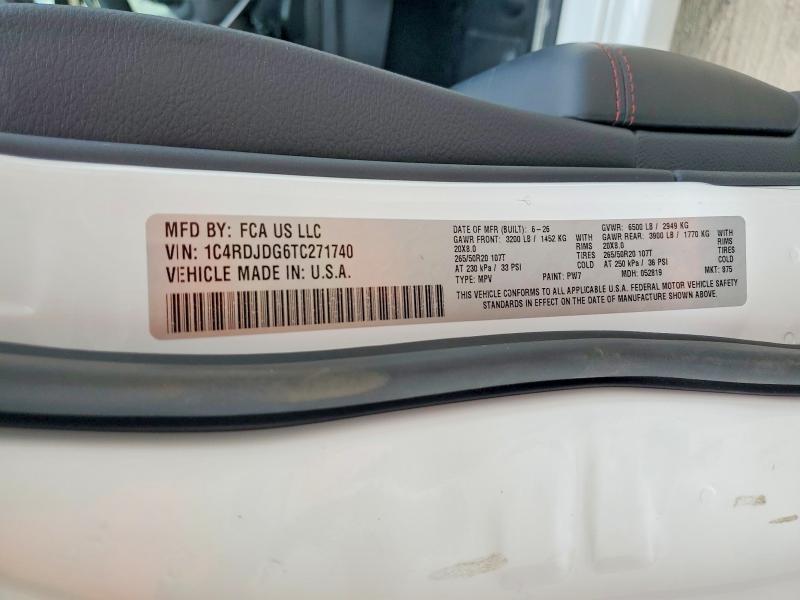 Aukcja sprzedaży 2026 Dodge Durango, vin: 1C4RDJDG6TC271740, numer aukcji: 68558866