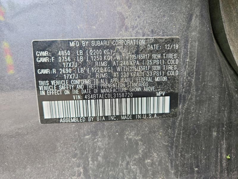 Продажа на аукционе авто 2020 Subaru Outback, vin: 4S4BTAEC0L3158720, номер лота: 66435556