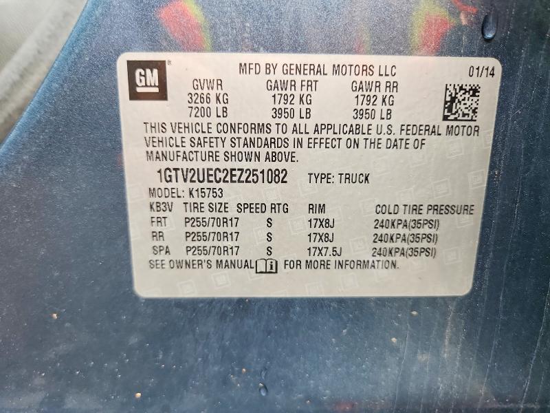 69608216 :رقم المزاد ، 1GTV2UEC2EZ251082 vin ، 2014 Gmc Sierra مزاد بيع