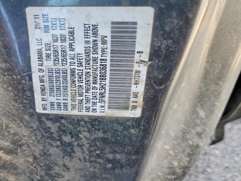 67617266 :رقم المزاد ، 5FNRL5H21BB036818 vin ، 2011 Honda Odyssey مزاد بيع