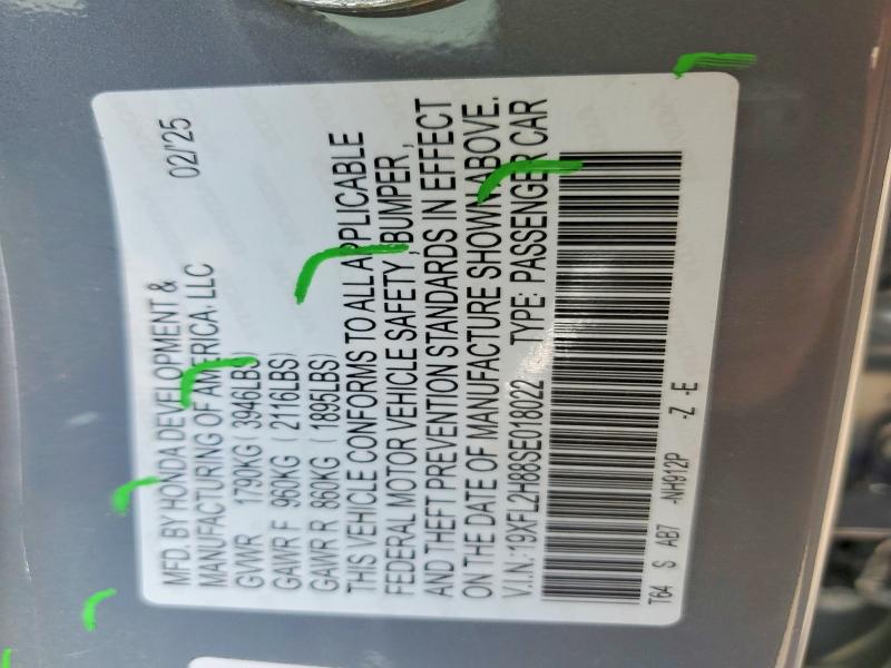 Продажа на аукционе авто 2025 Honda Civic, vin: 19XFL2H88SE018022, номер лота: 67774956