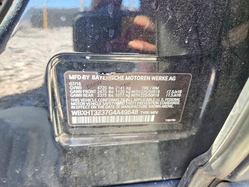 Aukcja sprzedaży 2016 Bmw X1, vin: WBXHT3Z37G4A49648, numer aukcji: 68078526