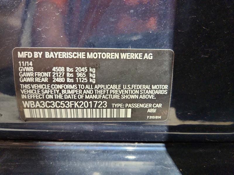 Aukcja sprzedaży 2015 Bmw 320, vin: WBA3C3C53FK201723, numer aukcji: 69017376