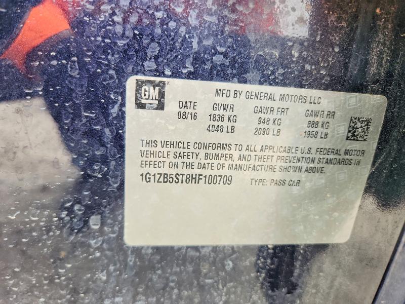 2017 Chevrolet Malibu მანქანა იყიდება აუქციონზე, vin: 1G1ZB5ST8HF100709, აუქციონის ნომერი: 71061506