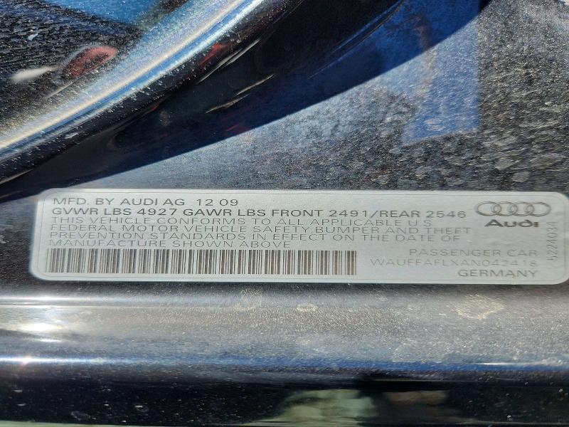 67154066 :رقم المزاد ، WAUFFAFLXAN042418 vin ، 2010 Audi A4 مزاد بيع