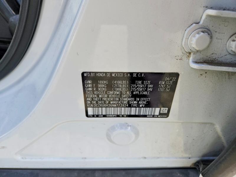 Продажа на аукционе авто 2022 Honda Hr-v, vin: 3CZRU6H36NM773924, номер лота: 68811866
