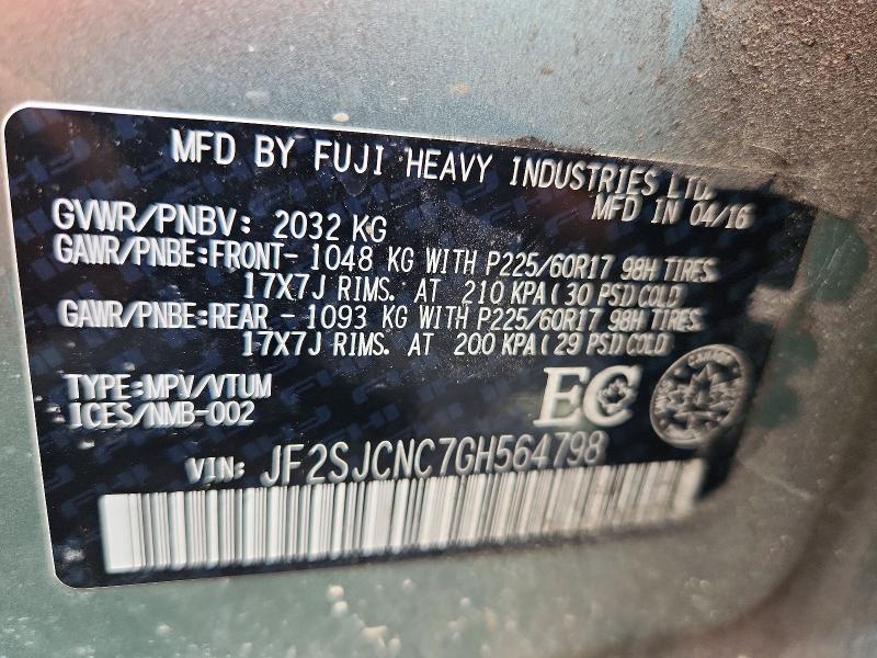 Продажа на аукционе авто 2016 Subaru Forester, vin: JF2SJCNC7GH564798, номер лота: 67637596